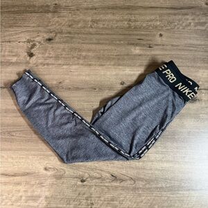NIKE Pro Women’s Athletic Dri Fit Gray Leggings Large